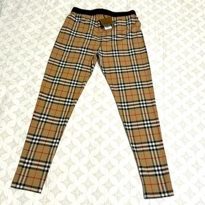 Burberry Beige Checkered Leggings